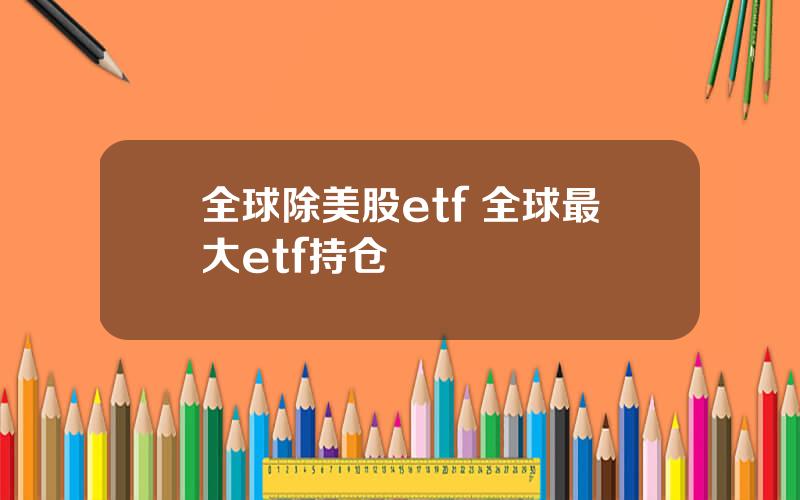 全球除美股etf 全球最大etf持仓
